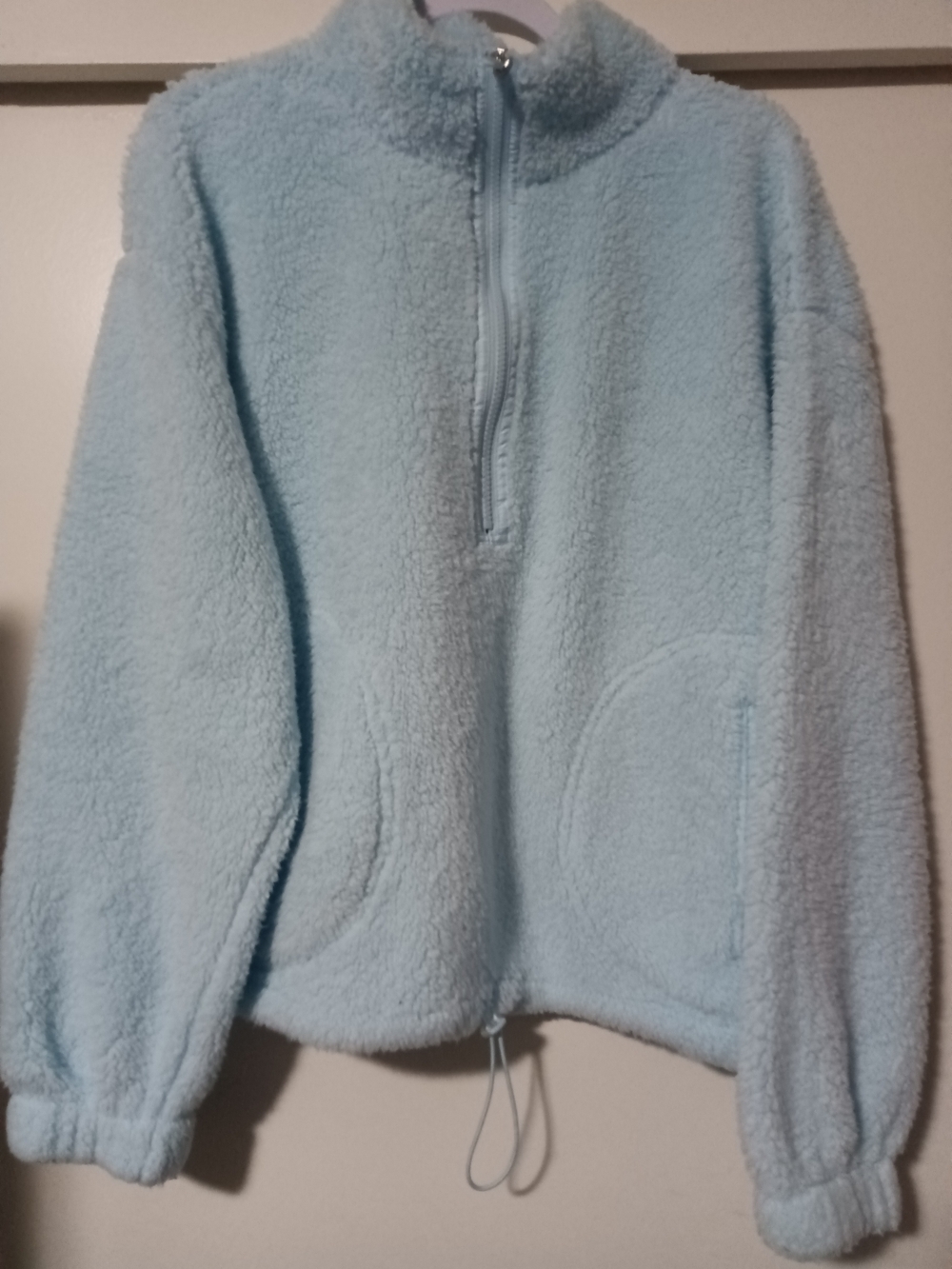 No Boundaries Light Blue Sherpa Quarter-Zip Pullover